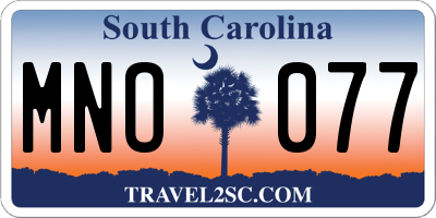 SC license plate MNO077