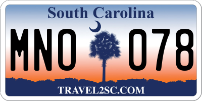 SC license plate MNO078