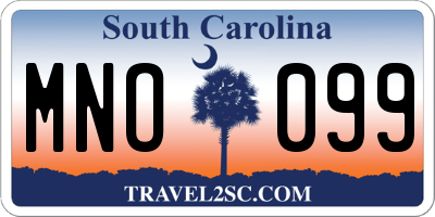 SC license plate MNO099