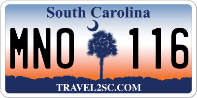 SC license plate MNO116