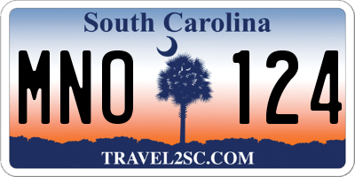 SC license plate MNO124