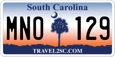 SC license plate MNO129