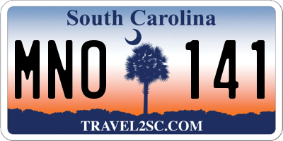 SC license plate MNO141