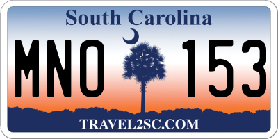 SC license plate MNO153