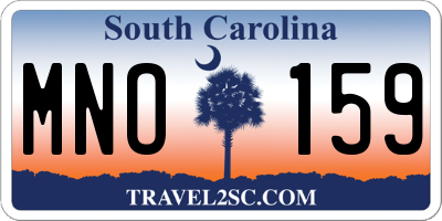 SC license plate MNO159