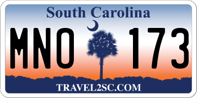SC license plate MNO173