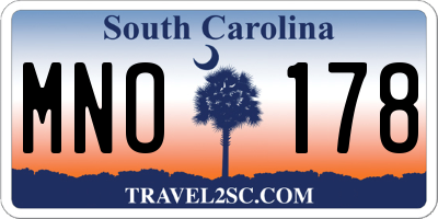 SC license plate MNO178