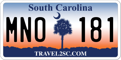 SC license plate MNO181