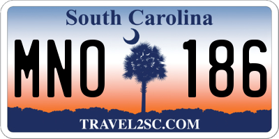SC license plate MNO186