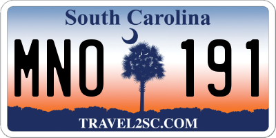 SC license plate MNO191