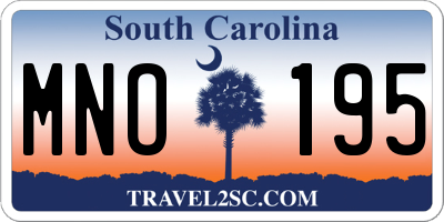 SC license plate MNO195