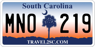 SC license plate MNO219