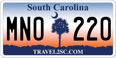 SC license plate MNO220