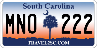 SC license plate MNO222
