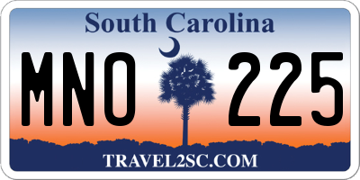 SC license plate MNO225