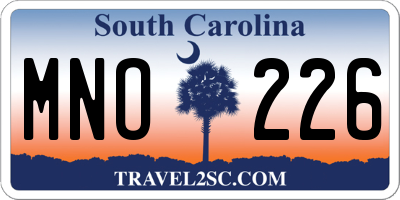 SC license plate MNO226