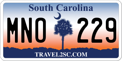 SC license plate MNO229