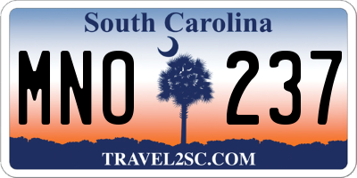 SC license plate MNO237