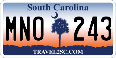 SC license plate MNO243