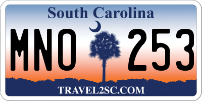 SC license plate MNO253