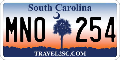 SC license plate MNO254