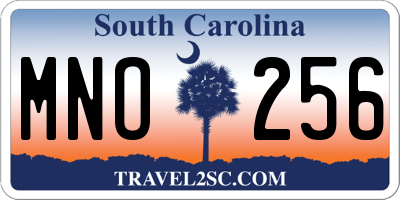 SC license plate MNO256