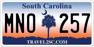SC license plate MNO257