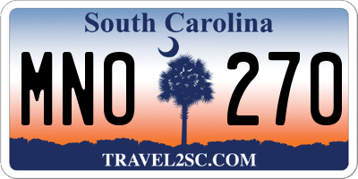 SC license plate MNO270