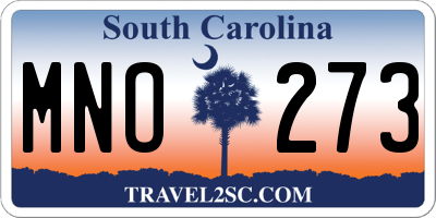 SC license plate MNO273