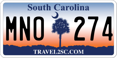 SC license plate MNO274