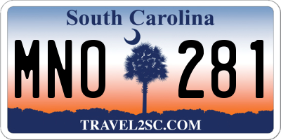 SC license plate MNO281