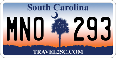 SC license plate MNO293