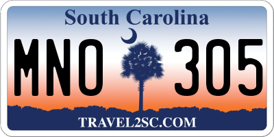 SC license plate MNO305