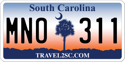 SC license plate MNO311