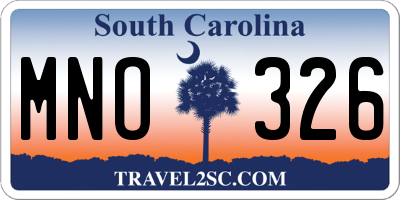 SC license plate MNO326