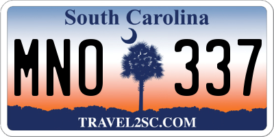 SC license plate MNO337