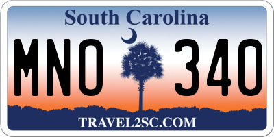 SC license plate MNO340