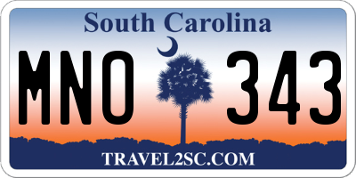 SC license plate MNO343