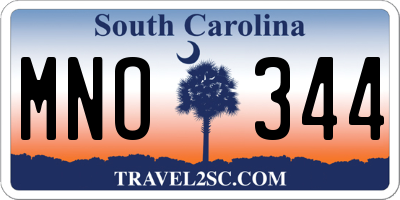 SC license plate MNO344