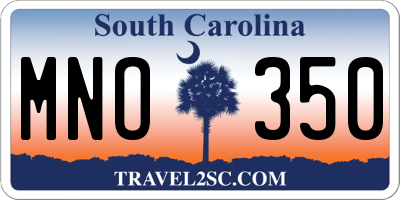 SC license plate MNO350