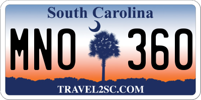 SC license plate MNO360