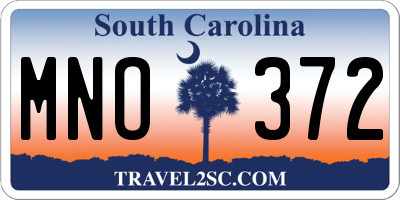 SC license plate MNO372
