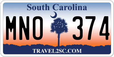 SC license plate MNO374