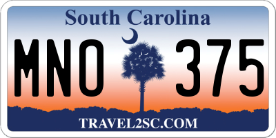 SC license plate MNO375