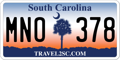 SC license plate MNO378