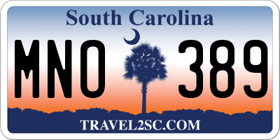 SC license plate MNO389