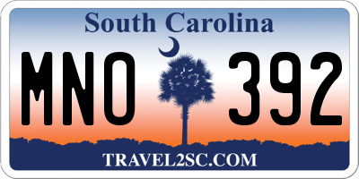 SC license plate MNO392