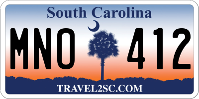 SC license plate MNO412