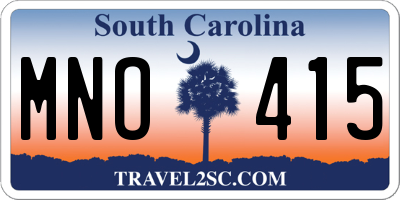 SC license plate MNO415