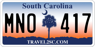 SC license plate MNO417